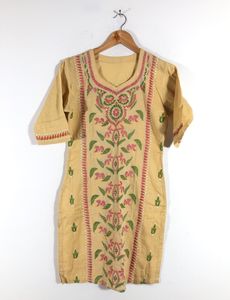 Cream Hand Embroidered Kurtas (Women’s)