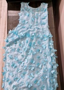Blue Butterfly Girl Dress