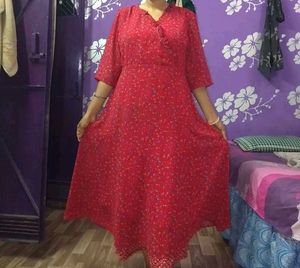 Red Floral Print Maxi Dress