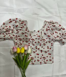 Floral Print Tie-Front Top