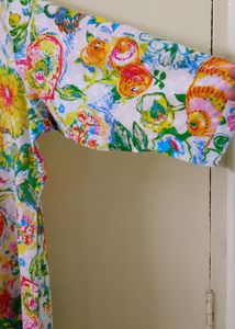 Multi Colour Floral Cotton Kurta