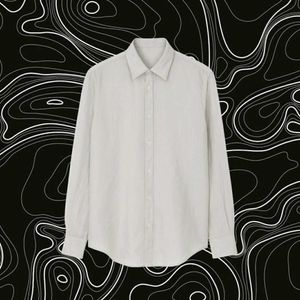 Beige UNIQLO Button-Down Shirt