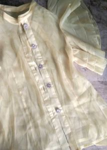 party wear Organza lemon Top
