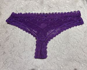 Purple Lace Thong