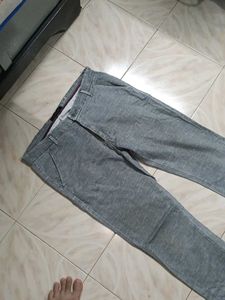 Gray Denim Pants