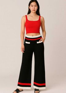 Chic Colorblock winter Knit Pants