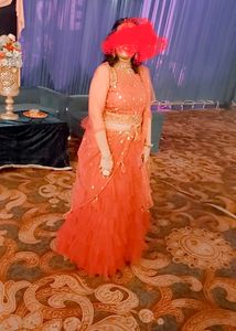 Full Heavy Frill Lehanga With Original Mirror Blou