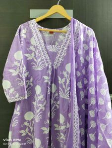 New Unused PureCotton Aline Kurti Plazzo Dupatta