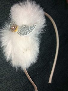 Fluffy White Headband