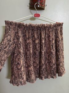 Brown Printed Top