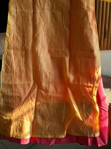 Yellow-Pink Embroidered Kurta