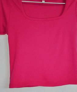 Cute Pink Ribbed Top