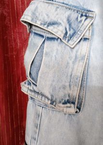 Zip Detail Wide Leg Cargo Jeans