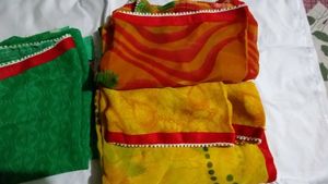 Floral Print Scarf Saree