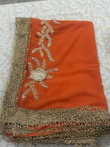 Elegant Orange Red Saree