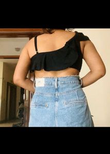 Padded Ruffled  Crop Top
