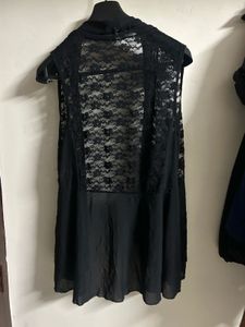 Lace Open Front Vest