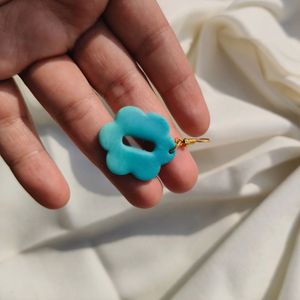Combo Earrings Handmade Emerald Blue