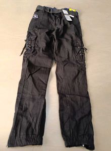Stylish Black Cargo Pants, 32 Size