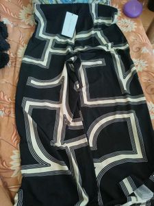 Patterned Wide Leg Pants