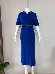 Cobalt Blue Knit Polo Dress