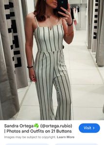 Ostin Striped Beige Jumpsuit