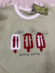 Cute Parrot Green Boxy Summer Crop Top
