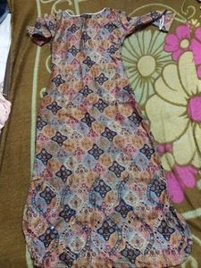 Patterned Fish Cut  Kurti With Embroidery Neck
