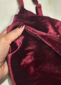 Elegant Maroon Velvet Dress