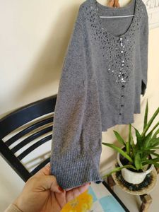 Grey sequence Cardigan