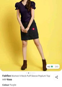 Stylish Purple Puff Sleeve Top