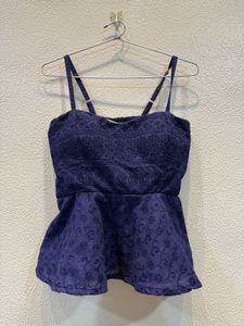 Navy Blue Peplum Tank