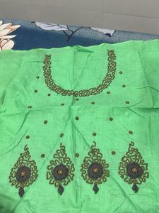 Embroidered Green Blouse Piece