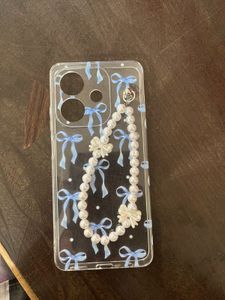 Cute Bow Phone Case with Pearl Charm