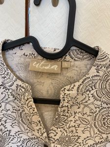 Utsa Floral Print White Kurti