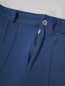 Kotty Straight Fit Blue Formal Trousers