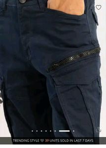 Snitch Navy Blue Cargo Trouser New W32