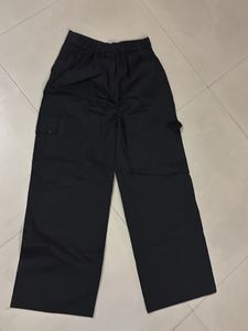 Black Wide Leg Cargo Pants