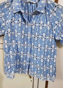 Comfort Days Sky Blue Shiffili Shirt By ONLY