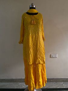 Yellow Embellished Sharara Suit
