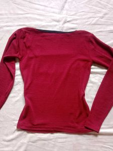 Burgundy Ribbed Top