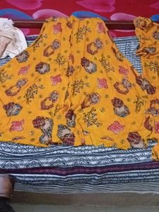 Skirt Plazzo  With Kurti Bell Sleeves