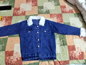 fur denim jacket