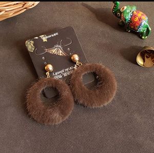 Fuzzy Hoop Earrings