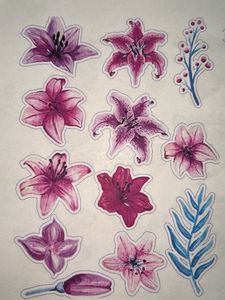 Floral Stickers - Lilies & Berries