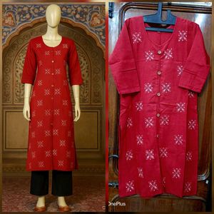 🇳🇿💫❤️Red Printed Kurti Elegant Work