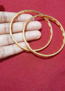 Golden Bangles with Stones