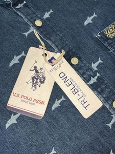 U.S.POLO ASSN Shark Print Denim Shirt