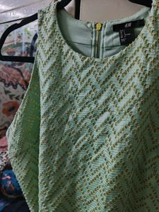 Green &amp; Gold top kum blouse