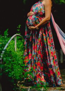Floral Maternity Shoot Gown